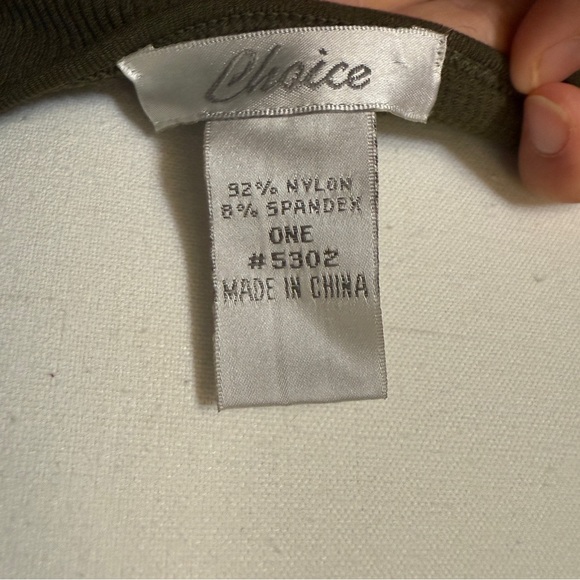 Vintage Choices Army Green Ribbed One Shoulder Cropped Tank / One Size fits L - Picture 3 of 3